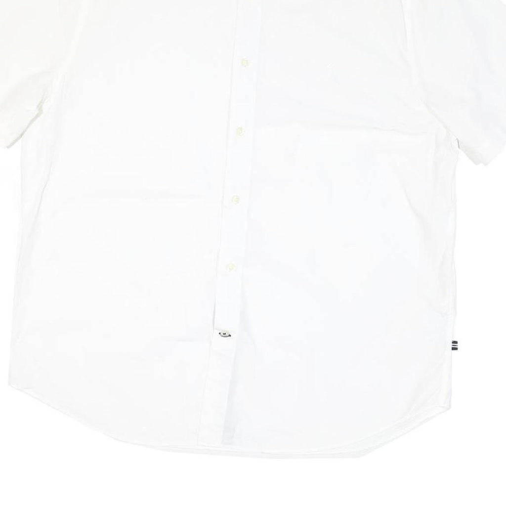 NAUTICA Mens White Casual Shirt XL Cotton Blend Classic Fit Short Sleeve