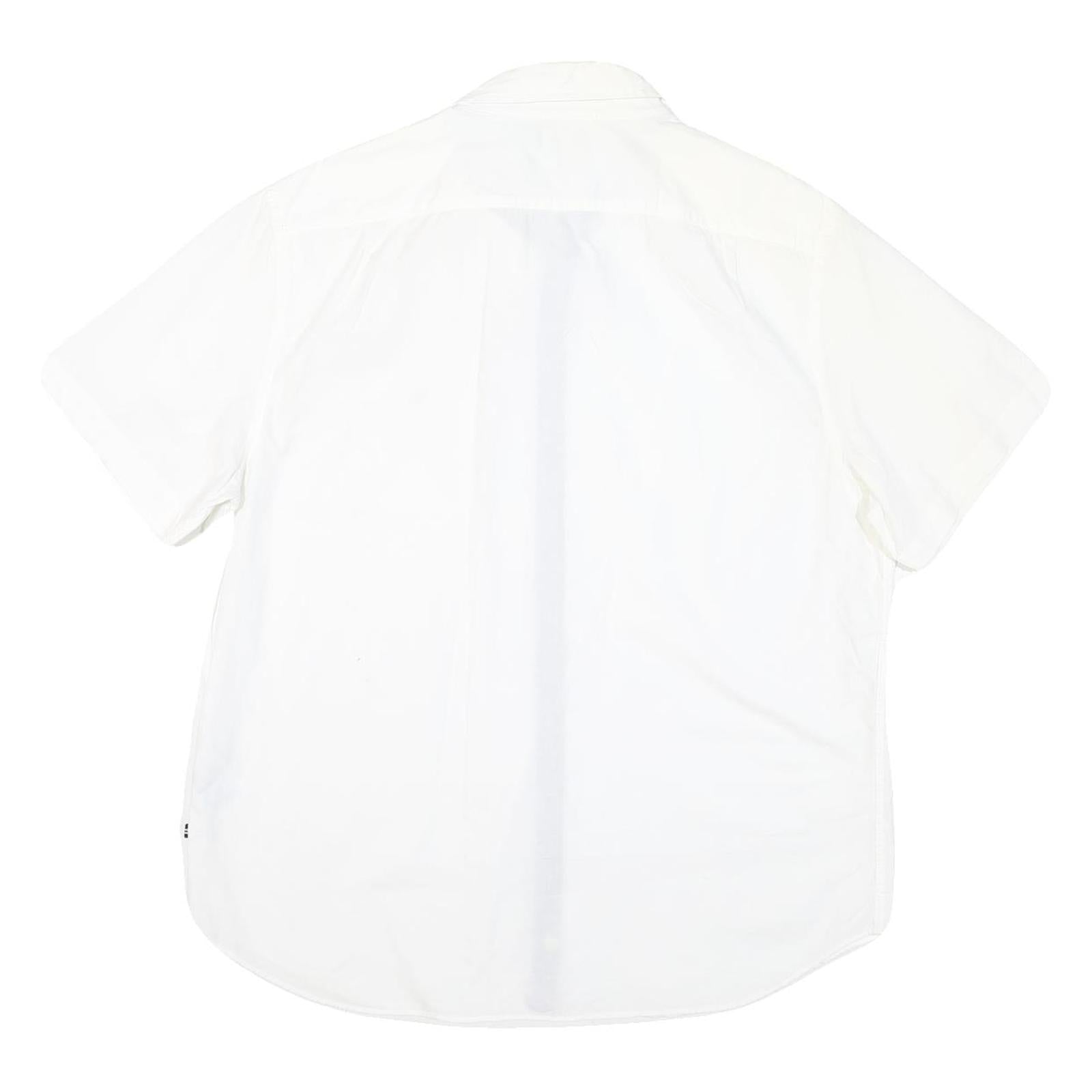 NAUTICA Mens White Casual Shirt XL Cotton Blend Classic Fit Short Sleeve