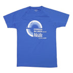 Mens Blue Polyester Blend Graphic T-Shirt M Short Sleeve Crew Neck Sport Event