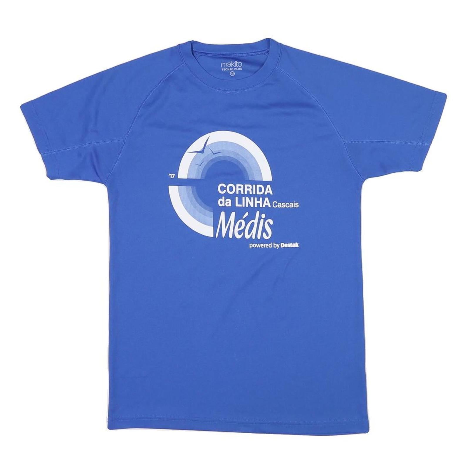 Mens Blue Polyester Blend Graphic T-Shirt M Short Sleeve Crew Neck Sport Event