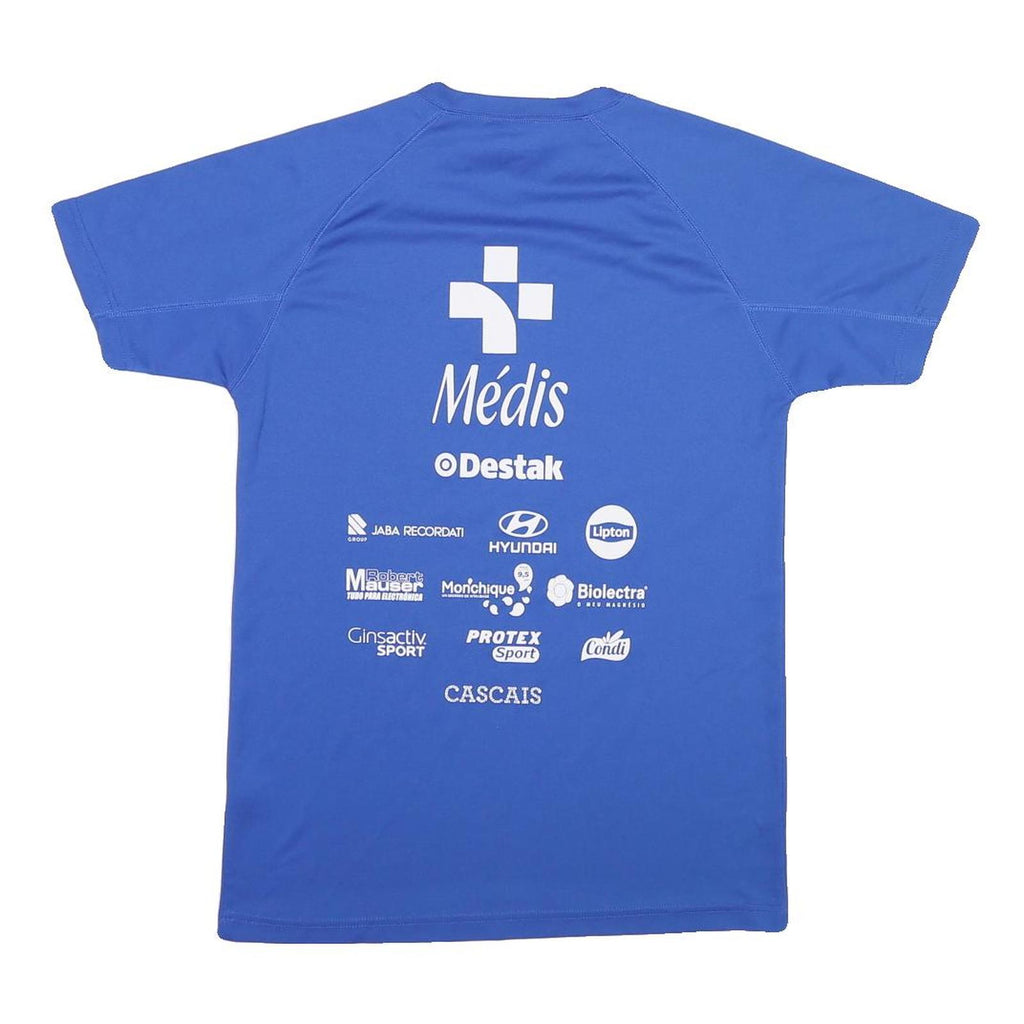 Mens Blue Polyester Blend Graphic T-Shirt M Short Sleeve Crew Neck Sport Event