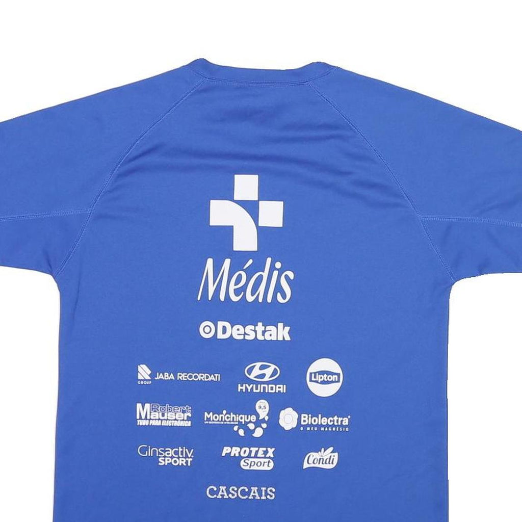 Mens Blue Polyester Blend Graphic T-Shirt M Short Sleeve Crew Neck Sport Event