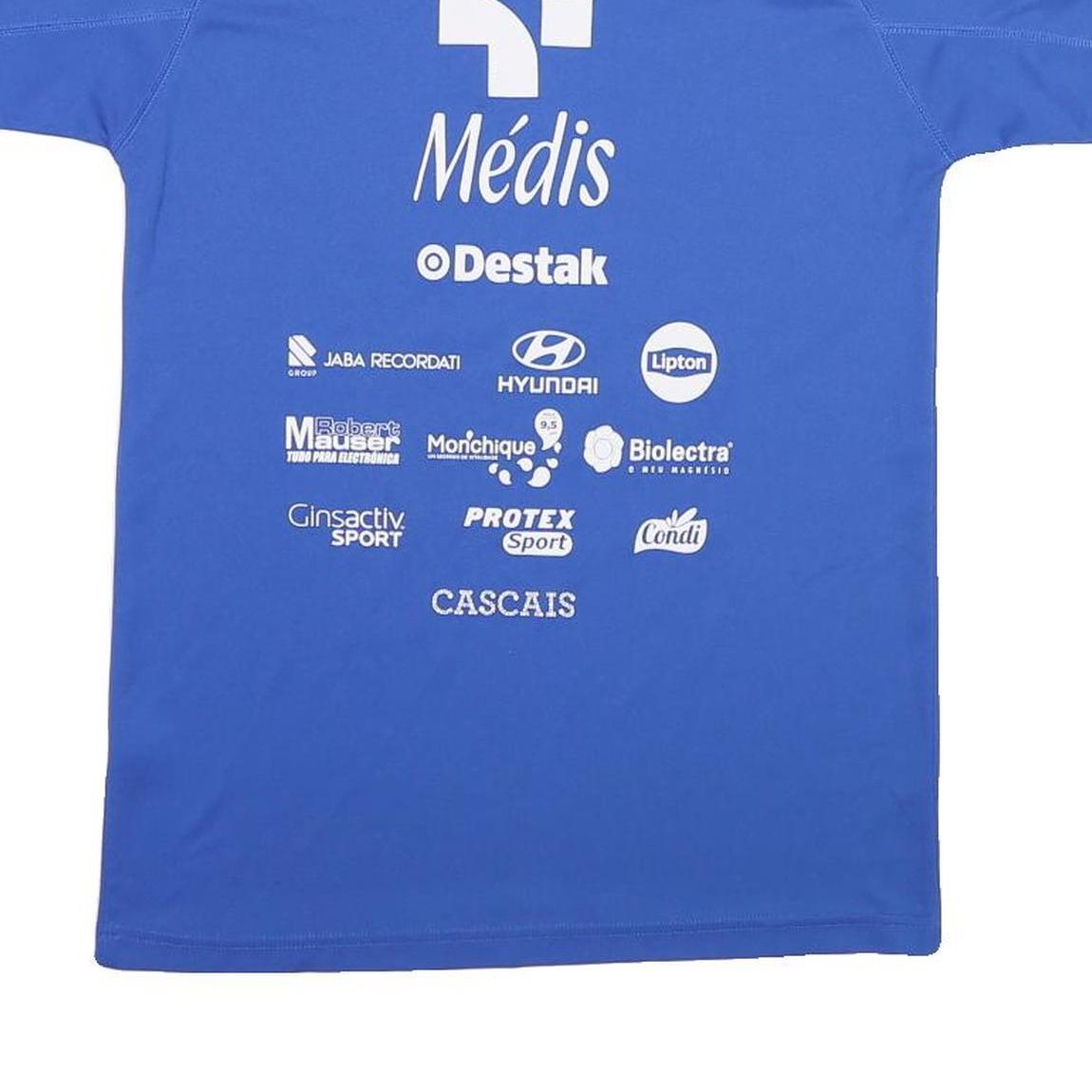 Mens Blue Polyester Blend Graphic T-Shirt M Short Sleeve Crew Neck Sport Event