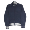 TOMMY HILFIGER Mens Navy Sweatshirt Full Zip S Striped Collar Cuffs