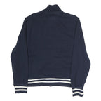 TOMMY HILFIGER Mens Navy Sweatshirt Full Zip S Striped Collar Cuffs