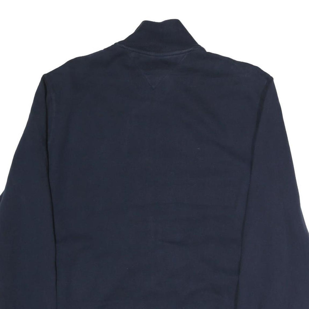 TOMMY HILFIGER Mens Navy Sweatshirt Full Zip S Striped Collar Cuffs