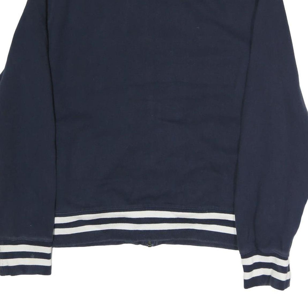 TOMMY HILFIGER Mens Navy Sweatshirt Full Zip S Striped Collar Cuffs