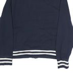 TOMMY HILFIGER Mens Navy Sweatshirt Full Zip S Striped Collar Cuffs