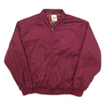 WARRIOR Mens Maroon Cotton Blend Harrington Jacket M Plain Zip Casual Retro