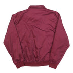WARRIOR Mens Maroon Cotton Blend Harrington Jacket M Plain Zip Casual Retro