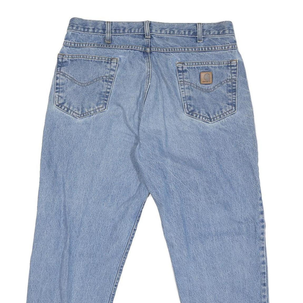 CARHARTT Mens Regular Fit Light Blue Cotton Blend Denim Jeans W38 L30 Zip