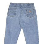 CARHARTT Mens Regular Fit Light Blue Cotton Blend Denim Jeans W38 L30 Zip