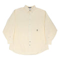 TOMMY HILFIGER Mens Beige & Cream Stripe Shirt XL Button Down Cotton Blend