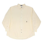 TOMMY HILFIGER Mens Beige & Cream Stripe Shirt XL Button Down Cotton Blend