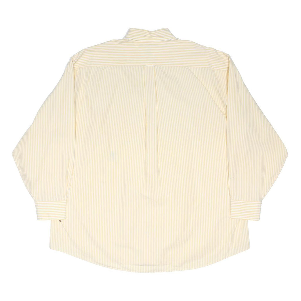 TOMMY HILFIGER Mens Beige & Cream Stripe Shirt XL Button Down Cotton Blend