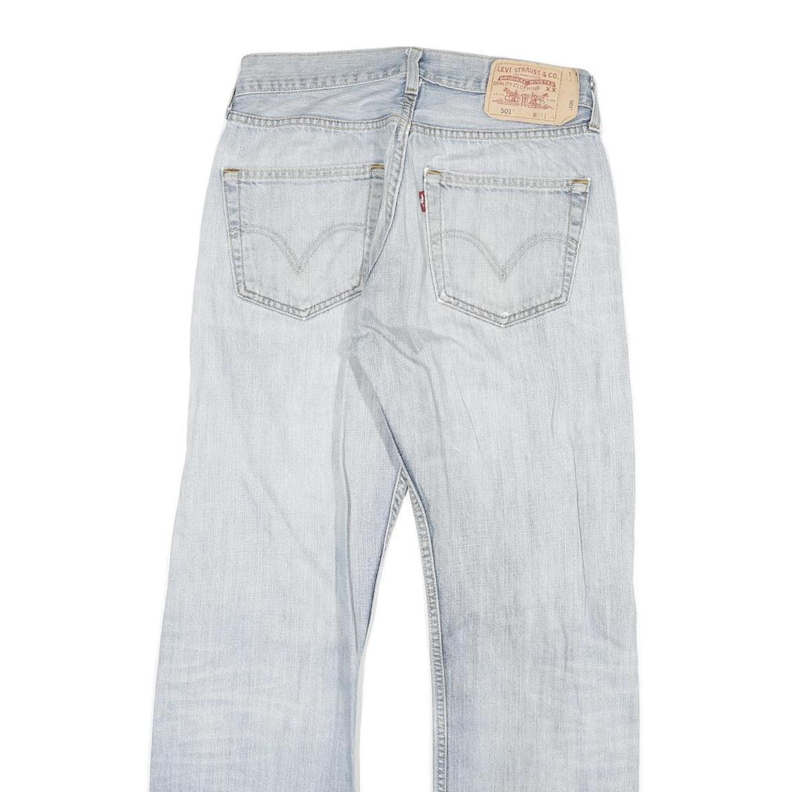 LEVI'S 501 Mens Jeans Blue Regular Straight Denim Light W28 L29 Classic Button