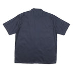 DICKIES Mens Navy Plain Cotton Blend Shirt L Workwear Button Pocket