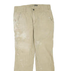 CARHARTT Mens Cotton Blend Beige Workwear Regular Leg Trousers W32 L30 Durable