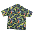 PURITAN Mens Black & Yellow Hot Sauce Print Casual Shirt L Tropical Pattern