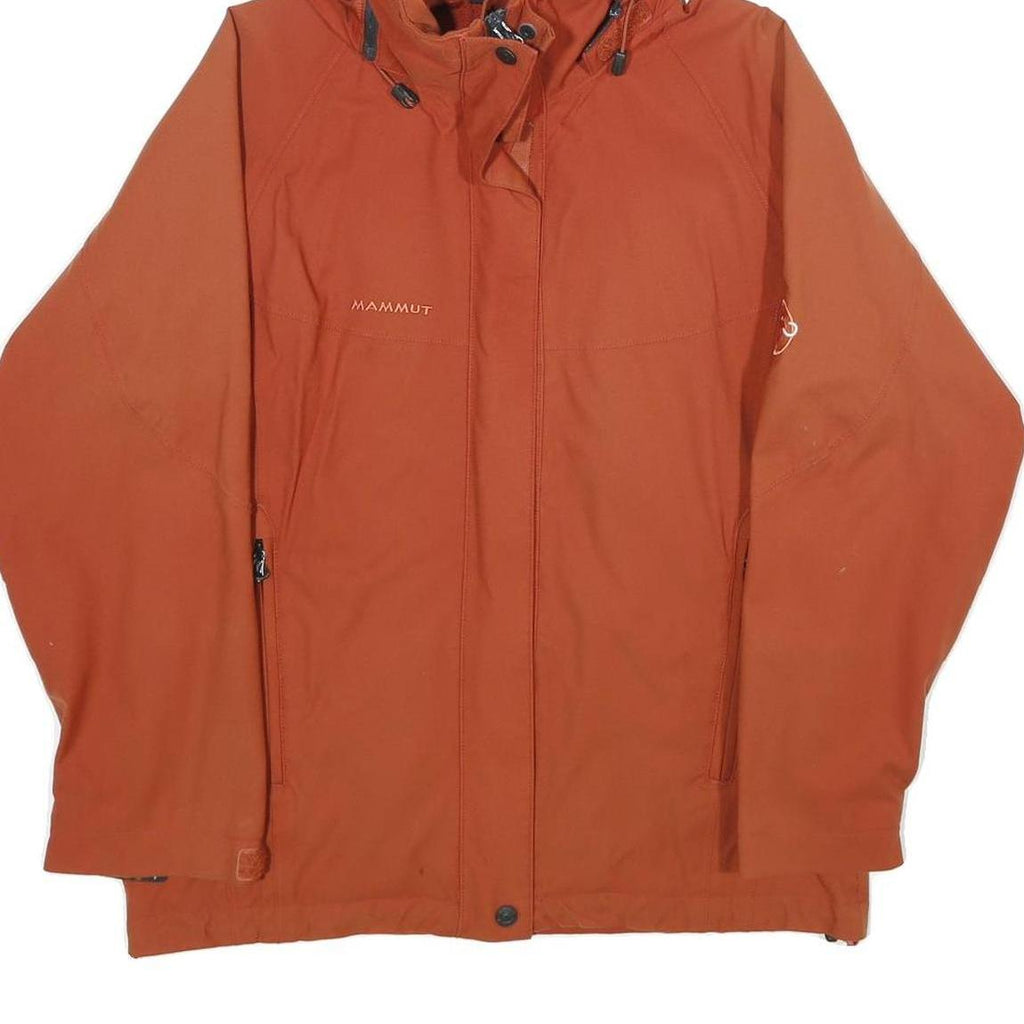 MAMMUT Womens Rust Orange Jacket M Polyamide Zip Outdoor Lightweight Hooded