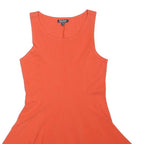 TOPSHOP Womens Orange Sleeveless Fit & Flare Cotton Blend Dress UK 12