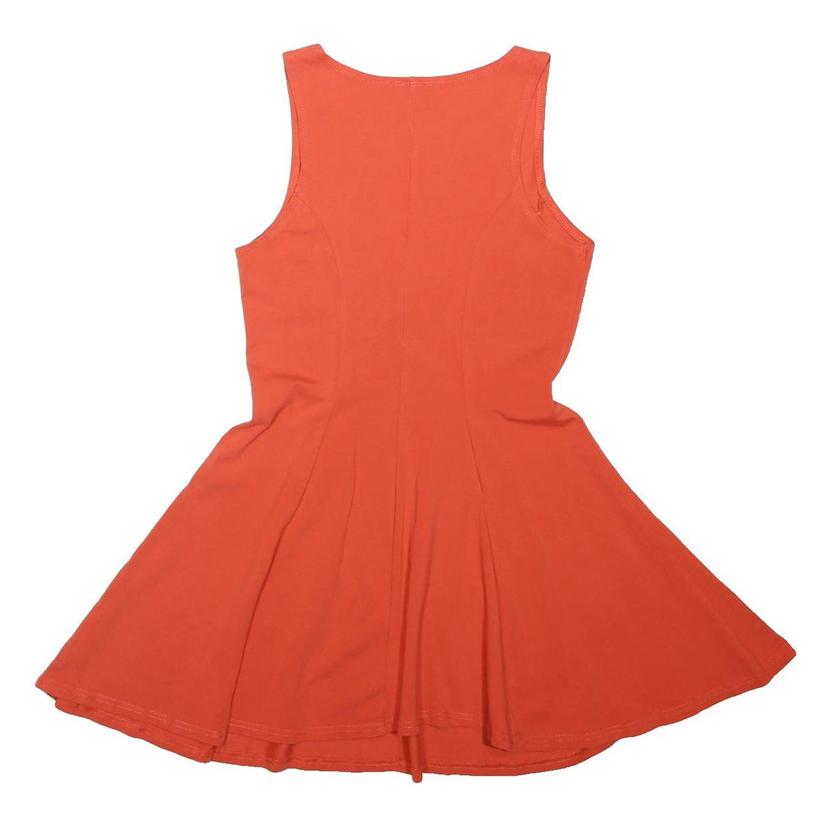 TOPSHOP Womens Orange Sleeveless Fit & Flare Cotton Blend Dress UK 12