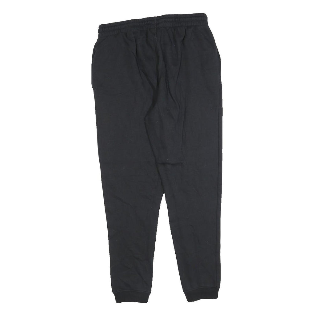 REEBOK Mens Joggers Black M W30 L28 Cotton Blend Slim Tapered Fit Elastic Waist