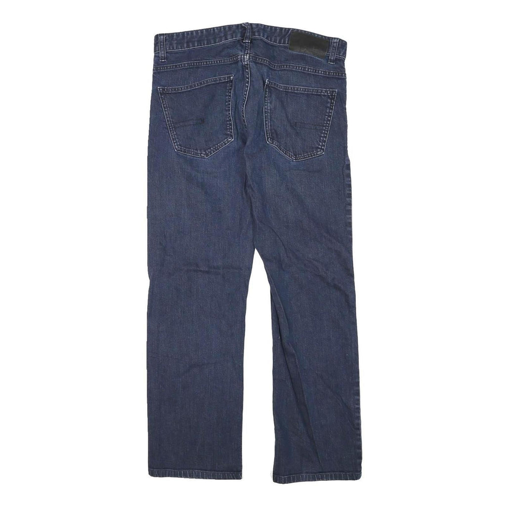 CALVIN KLEIN JEANS Mens Regular Fit Straight Leg Denim Dark W32 L28 Zip Cotton