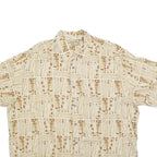 NATURAL ISSUE Mens Beige Cream Printed Cotton Blend Shirt XL Summer Casual