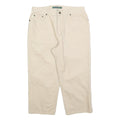 LAUREN RALPH LAUREN Womens Cotton Blend Beige Regular Straight Trousers W32 L21