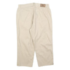LAUREN RALPH LAUREN Womens Cotton Blend Beige Regular Straight Trousers W32 L21