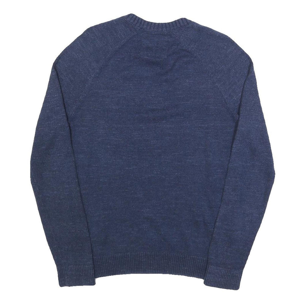 HOLLISTER Mens Blue Plain Jumper Crew Neck Basic Knit S Casual Cotton Pullover