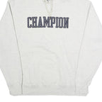 CHAMPION Mens White Hoodie L Cotton Blend Pullover Classic Logo Sweatshirt