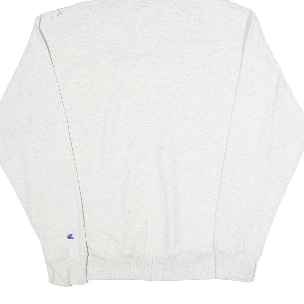 CHAMPION Mens White Hoodie L Cotton Blend Pullover Classic Logo Sweatshirt