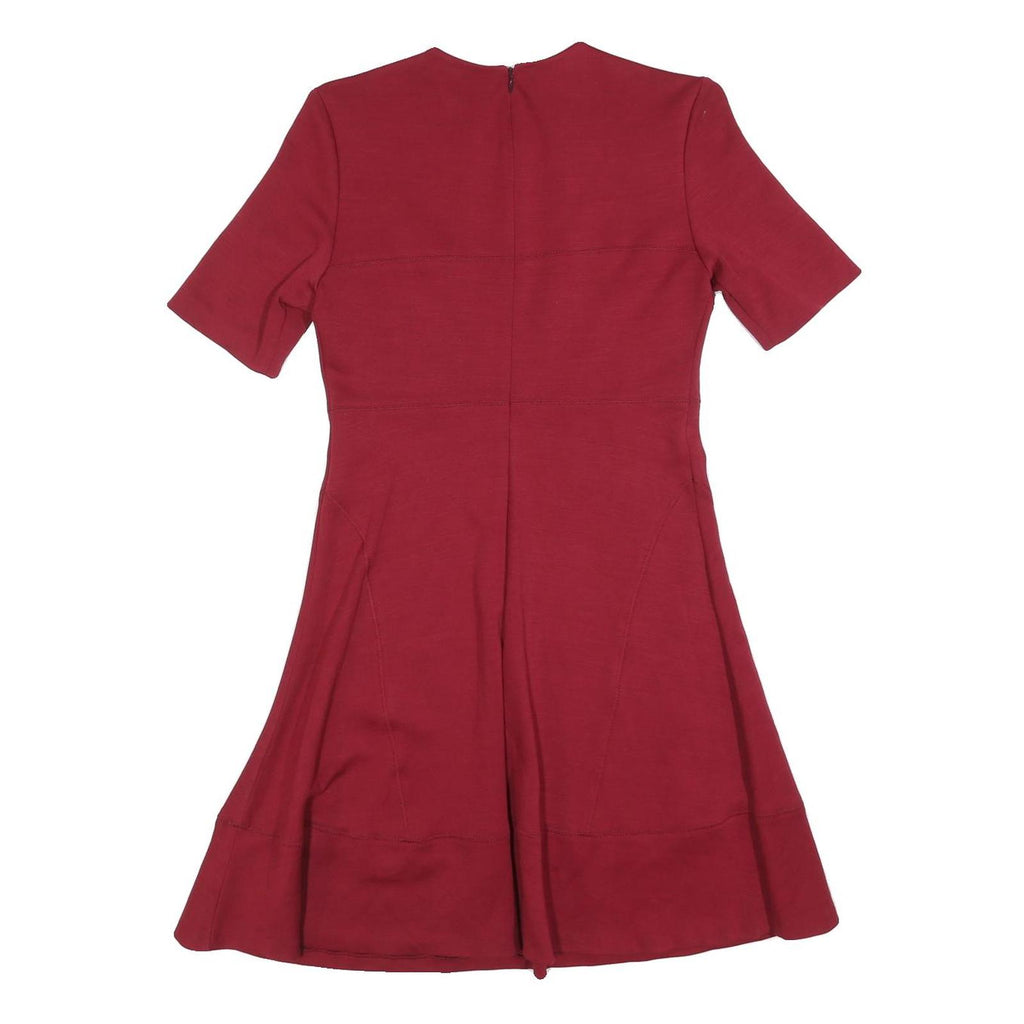 JOSEPH Womens Red Fit & Flare Polyester Blend Dress M Short Sleeve Knee Length