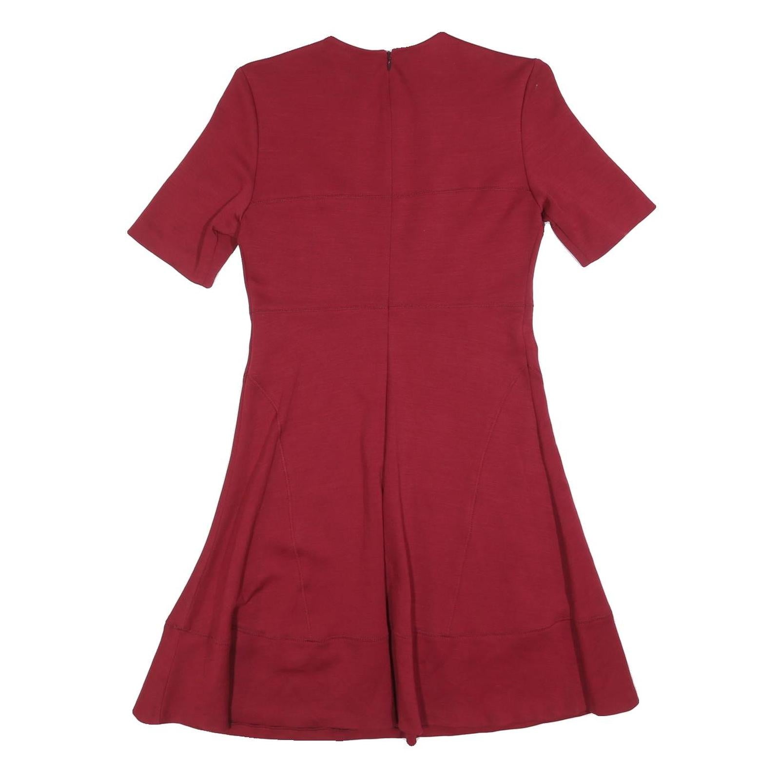 JOSEPH Womens Red Fit & Flare Polyester Blend Dress M Short Sleeve Knee Length