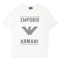 EMPORIO ARMANI Mens White Graphic T-Shirt S Short Sleeve Crew Neck Cotton Blend