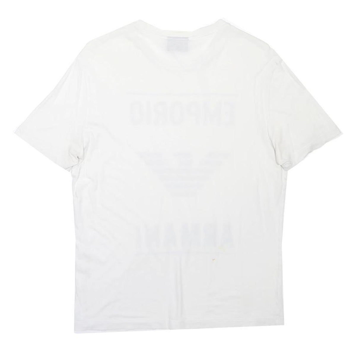 EMPORIO ARMANI Mens White Graphic T-Shirt S Short Sleeve Crew Neck Cotton Blend