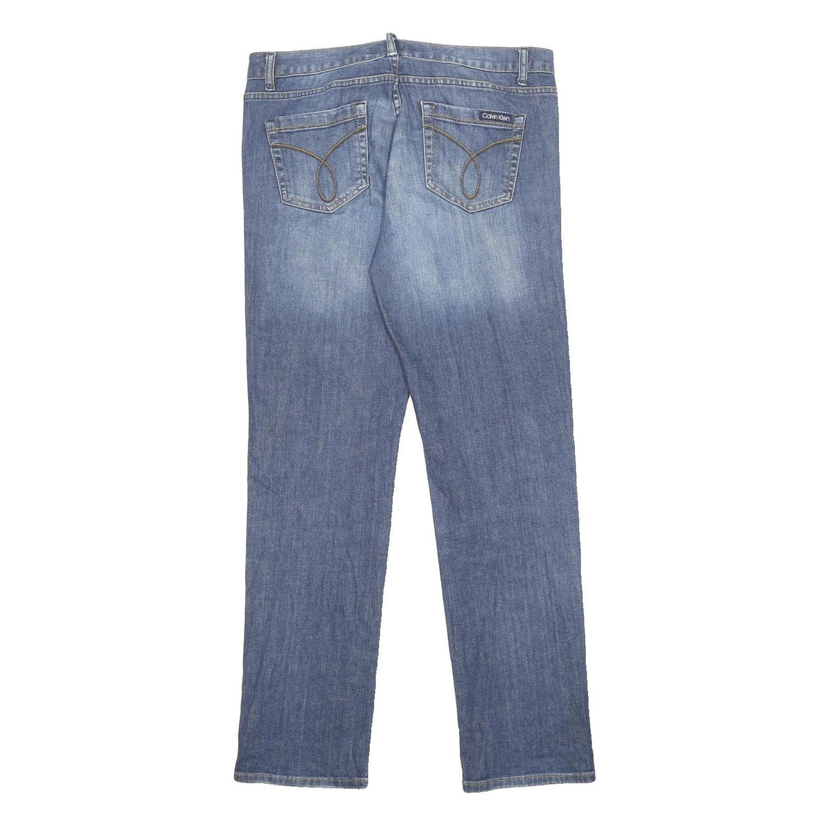 CALVIN KLEIN JEANS Mens Slim Blue Denim Light W36 L32 Zip Casual Straight Denim
