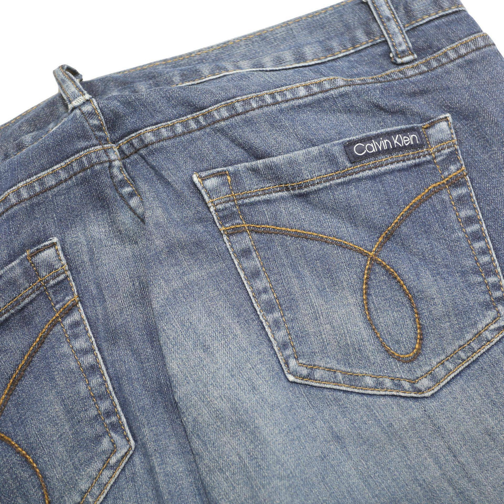 CALVIN KLEIN JEANS Mens Slim Blue Denim Light W36 L32 Zip Casual Straight Denim