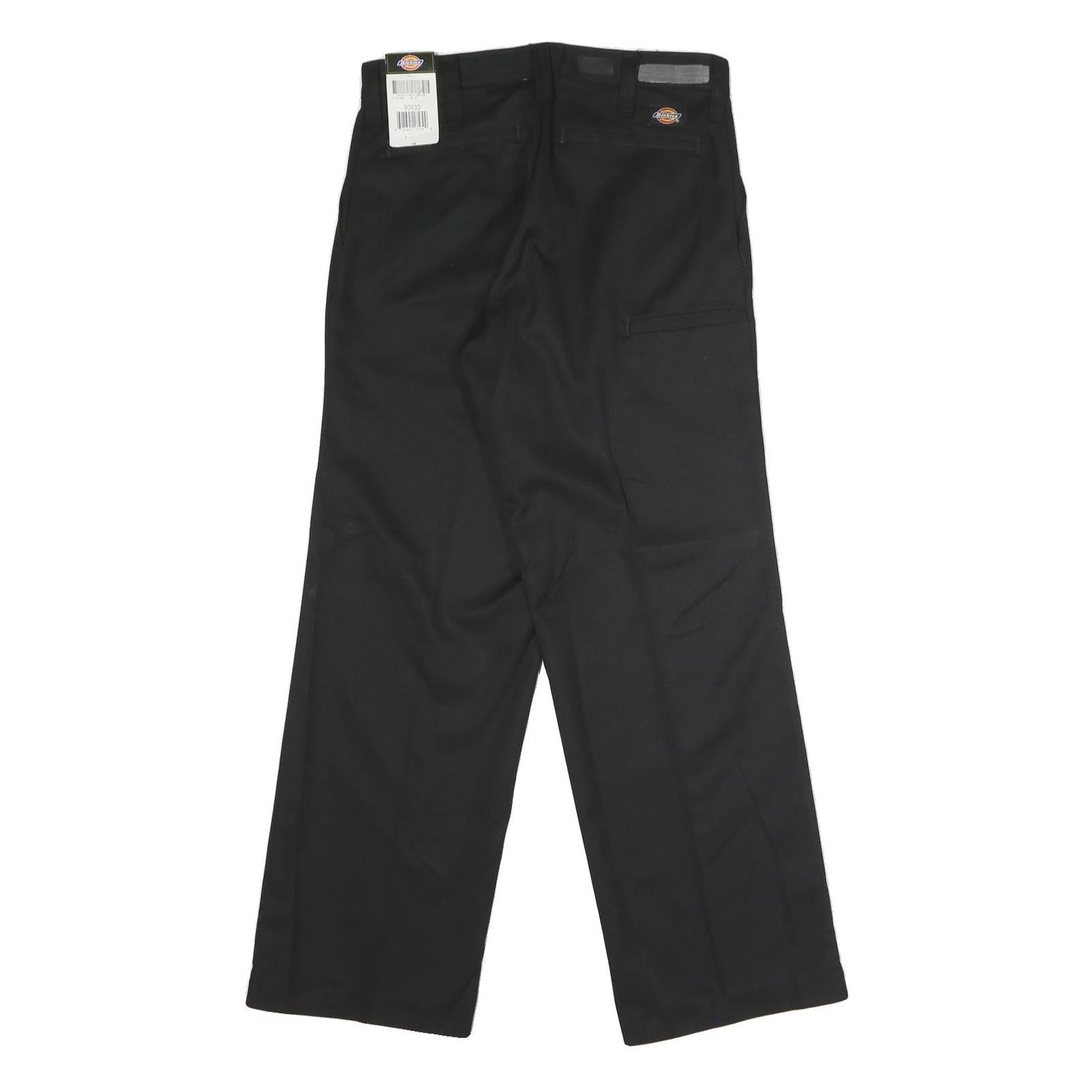 DICKIES Mens Polyester Blend Black Regular Fit Straight Trousers W30 L30