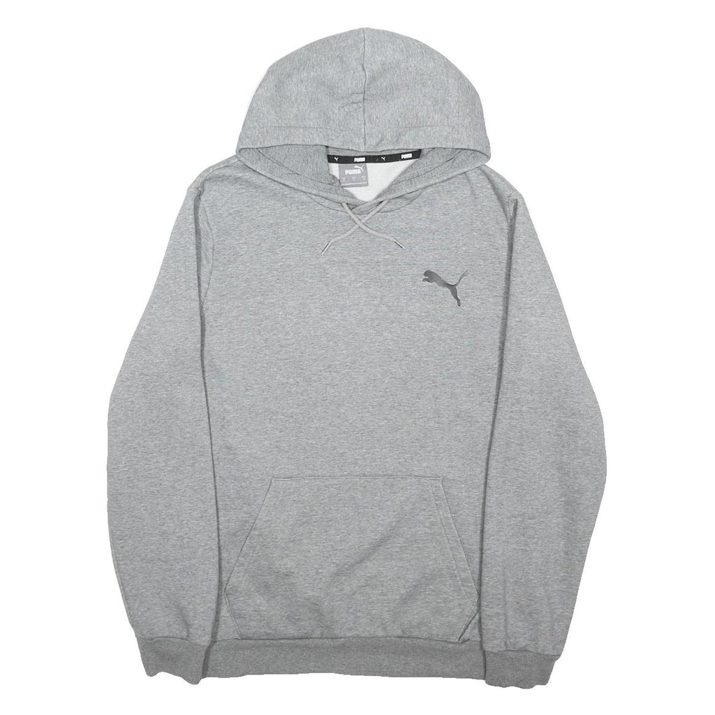 PUMA Mens Grey Hoodie M Cotton Blend Pullover Casual Sports Sweatshirt