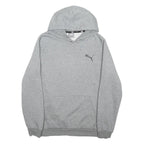 PUMA Mens Grey Hoodie M Cotton Blend Pullover Casual Sports Sweatshirt