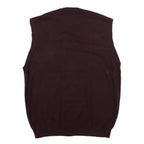 IZOD Mens Maroon & Navy Patterned V-Neck Sleeveless Jumper XL Cotton Blend