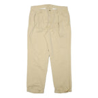NAUTICA Mens Cotton Blend Beige Regular Straight Trousers W34 L29 Classic Zip