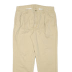 NAUTICA Mens Cotton Blend Beige Regular Straight Trousers W34 L29 Classic Zip