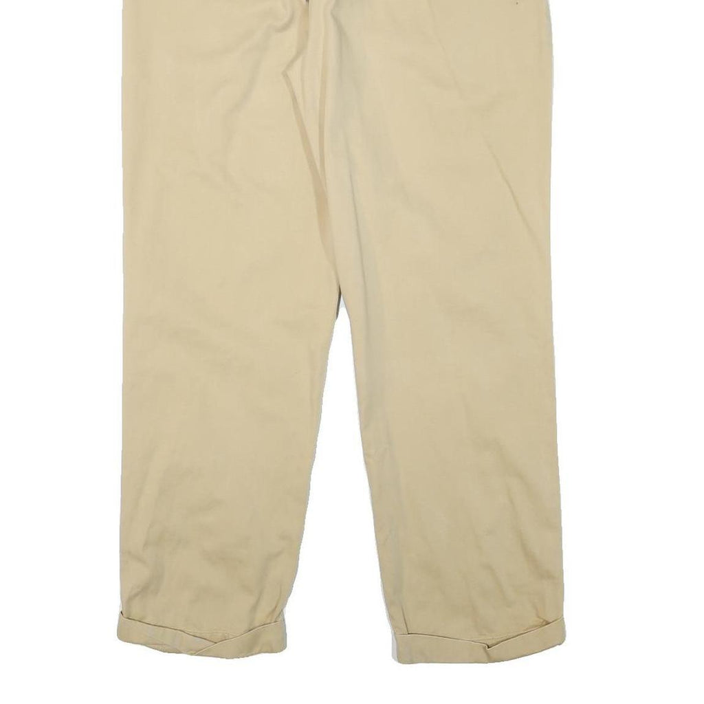 NAUTICA Mens Cotton Blend Beige Regular Straight Trousers W34 L29 Classic Zip