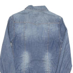 GUESS Womens Blue Denim Style Shirt S Casual Cotton Blend Button Closure