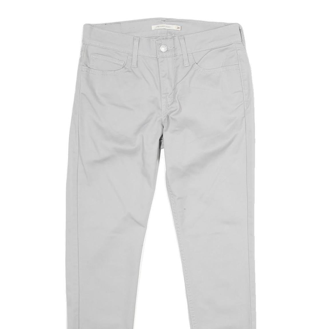 LEVI'S Womens Slim Fit White Cotton Blend Slim Leg Trousers W28 L30 Casual Wear