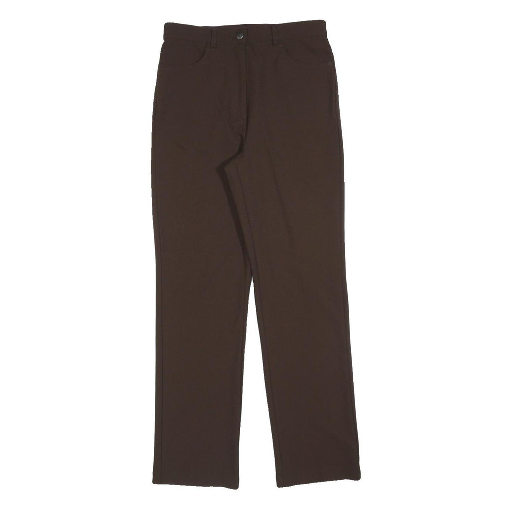 PENNY BLACK Womens Regular Fit Brown Polyester Blend Trousers W28 L30 Zip